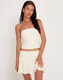 Image of Ernie Bandeau Rib Top in Ivory