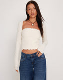 Image of Suri Rib Shrug Top in Ivory