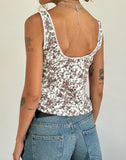 Image of Esau Tie Front Top in Vintage Bloom Ivory