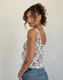 Image of Esau Tie Front Top in Vintage Bloom Ivory