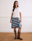 Image of Esmeray Midi Skirt in Retro Stripe Blue