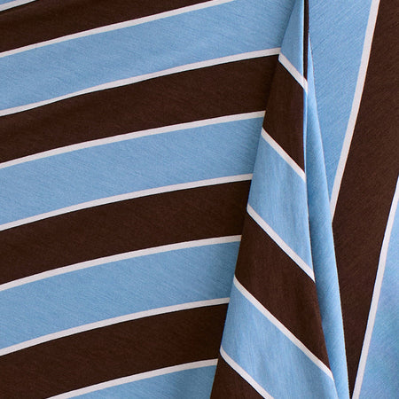 Esmeray Midi Skirt in Retro Stripe Blue