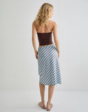 Image of Esmeray Midi Skirt in Diagonal Stripe Light Blue