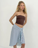 Image of Esmeray Midi Skirt in Diagonal Stripe Light Blue