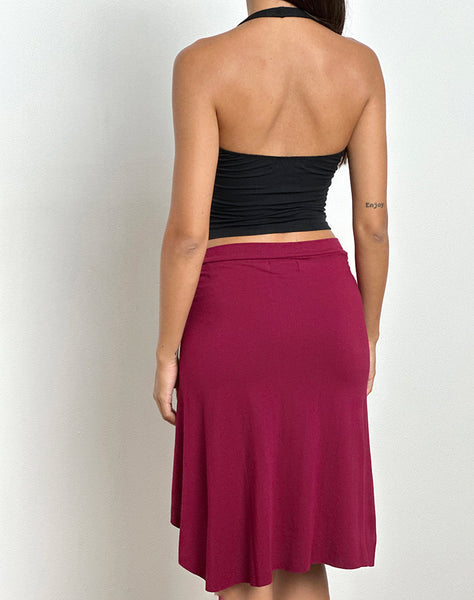 Image of Esmeray Midi Skirt in Burgundy