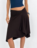 Image of Esmeray Midi Skirt In Chocolate Brown