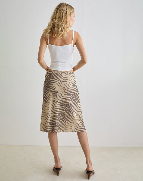 Image of Esmeray Midi Skirt in Wild Animal Neutral