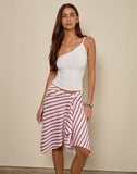 Image of Esmeray Midi Skirt in Diagonal Stripe Pink