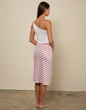 Image of Esmeray Midi Skirt in Diagonal Stripe Pink