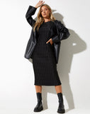 image of  Estonia Midi Dress in Crinkle Black