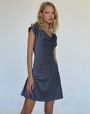 Image of Estrella Cowl Neck Mini Dress in Black Shimmer