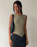 image of Etta Knitted Vest Top in Sage