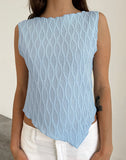 Image of Etta Vest Top in Crinkle Blue