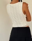 Image of Etta Double Layered Lace Vest Top in Cream