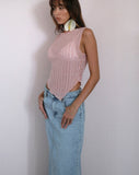 image of Etta Knitted Vest Top In Pink