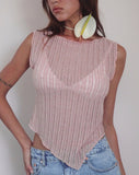 image of Etta Knitted Vest Top In Pink