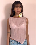 image of Etta Knitted Vest Top In Pink