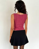 Image of Etta Vest Top in Burgundy