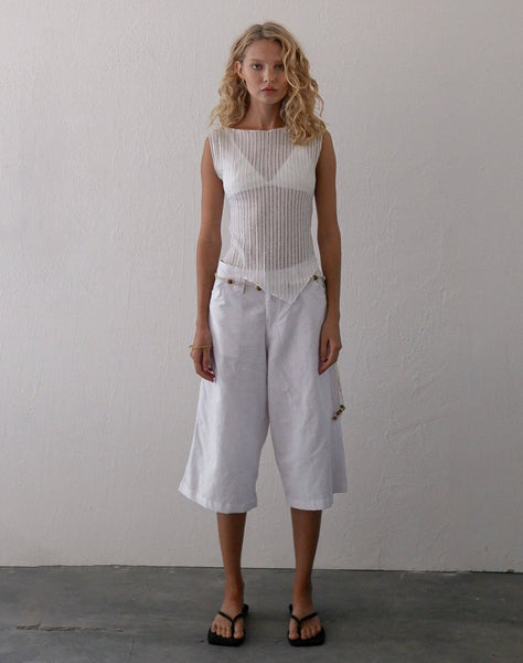 Image of Saomy Longline Shorts in White