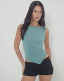 Image of Etta Vest Top in Metallic Jersey Blue