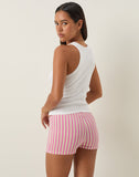 Image of Eunia Micro Shorts in Candy Stripe Pink