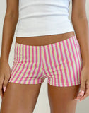 Image of Eunia Micro Shorts in Candy Stripe Pink
