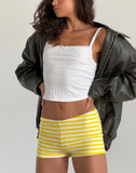 Image of Eunia Shorts in Yellow and White Stripe