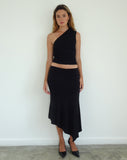 Image of Evelina One Shoulder Top in Black Mesh