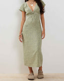 Image of Eviaso Midi Dress in Ditsy Mix Floral Green