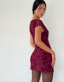 Image of Evilia Dress in Botanical Flower Maroon