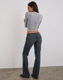 Image of Extra Low Rise Flare Jeans in Dirty Green