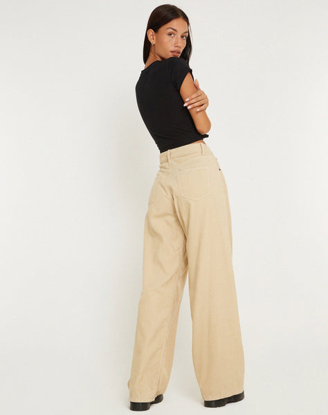 Image of Roomy Extra Wide Jeans in Cord Light Tan