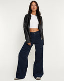 Image of Roomy Extra Wide Jeans in Cord Navy