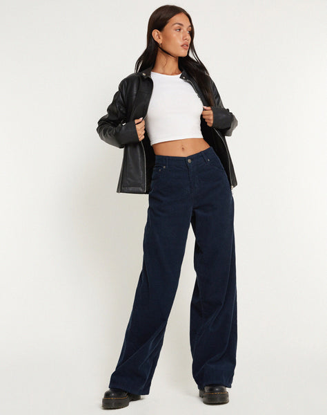 Image of Roomy Extra Wide Jeans in Cord Navy