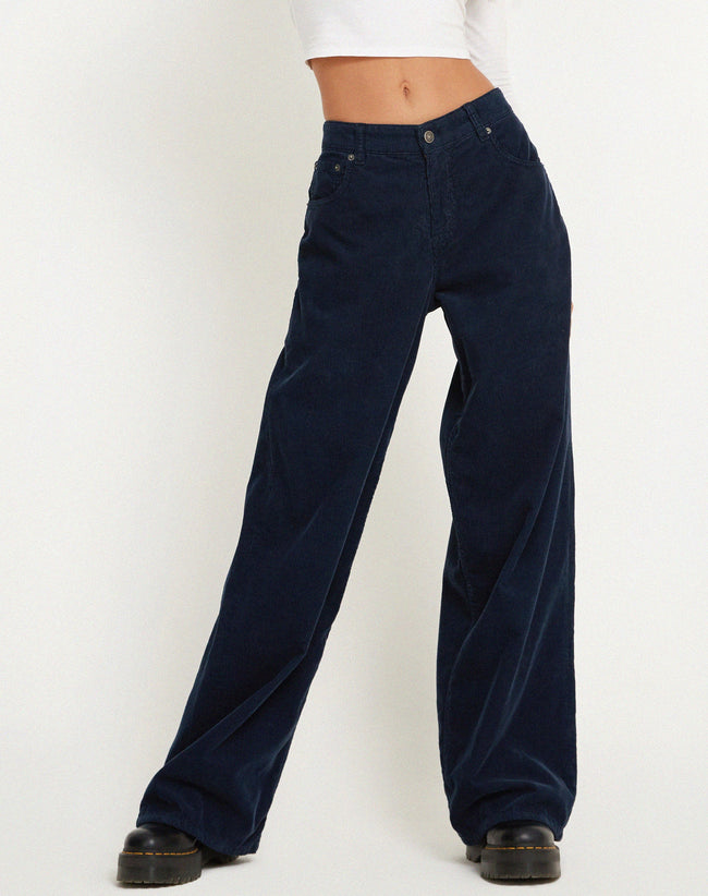 Image of Roomy Extra Wide Jeans in Cord Navy