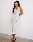 Image of Fadwa Midi Dress in Floral Stripe Cream
