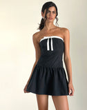 Image of Faelas Mini Dress in Tap Shoe with Off White Bows