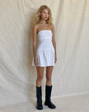 Image of Faelyn Bandeau Mini Dress in Poplin White