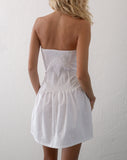 Image of Faelyn Bandeau Mini Dress in Poplin White