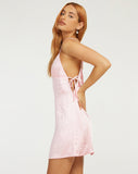 image of Fara Mini Dress in Satin Baby Pink