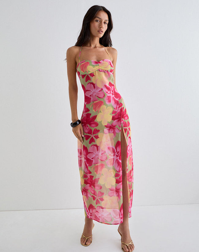 Image of Fasha Maxi Dress in Bold Multi Colour Floral