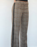 Image of Fatina Trouser in Brown Check with Side Stripe