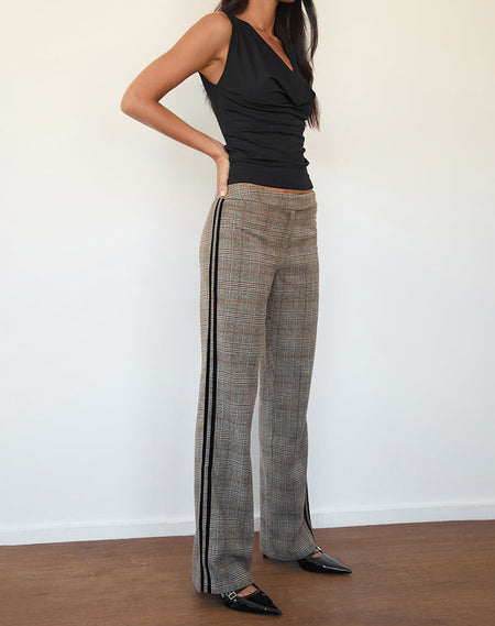 Ganta Slim Trouser in Pinstripe Black