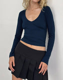 Image of Faye Long Sleeve Top in Navy