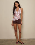 Image of Fayez Top in Slinky Diagonal Stripe Pink