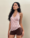 Image of Fayez Top in Slinky Diagonal Stripe Pink