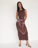 Image of Fayola Maxi Dress in Blurred Floral Print Brown
