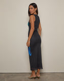 Image of Fayola Printed Maxi Dress in Watercolour Flower Blue