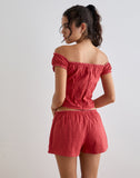 Image of Sumi Shorts in Cotton Dobby Red