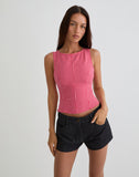 Image of Felia Tie Back Top in Red Gingham
